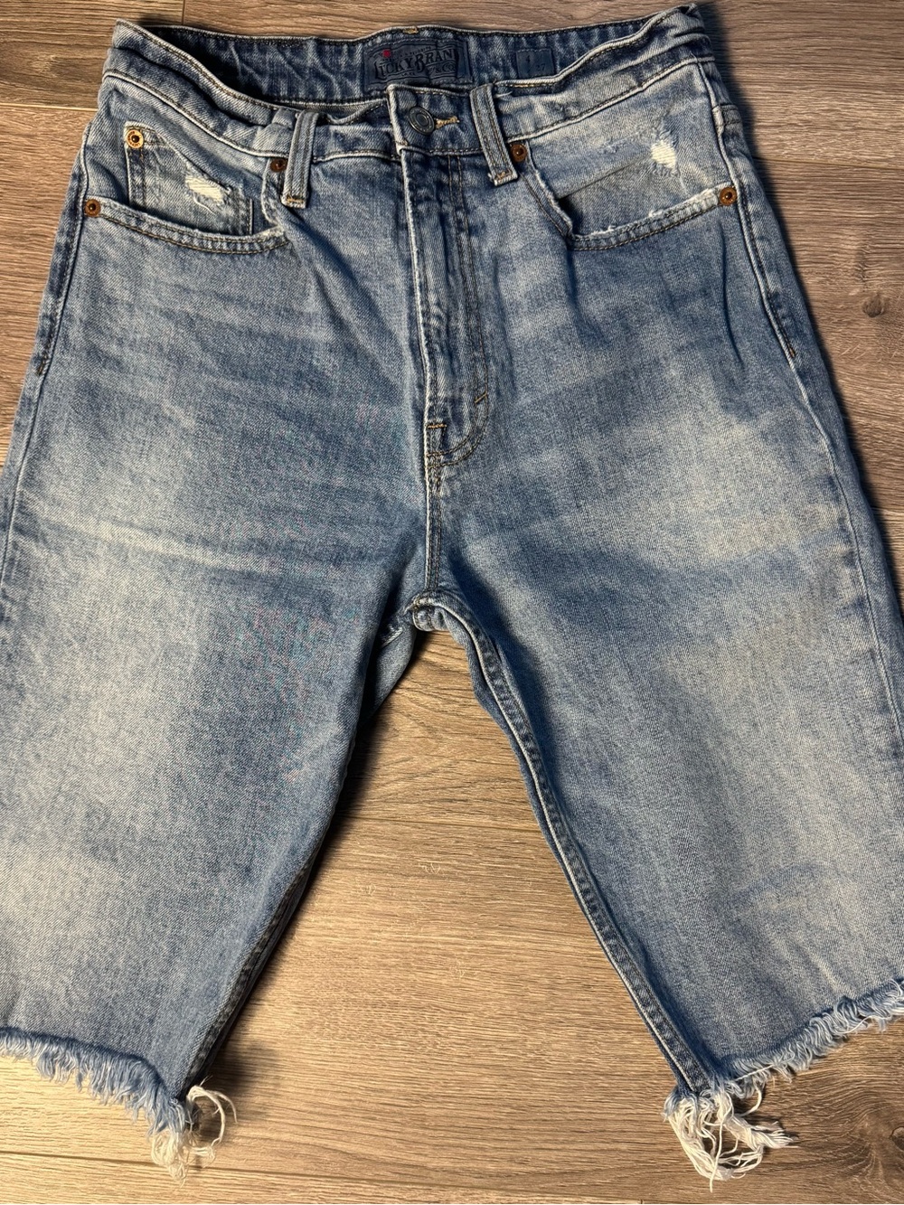 Lucky Brand Light Wash Distressed Denim Cutoff Shorts